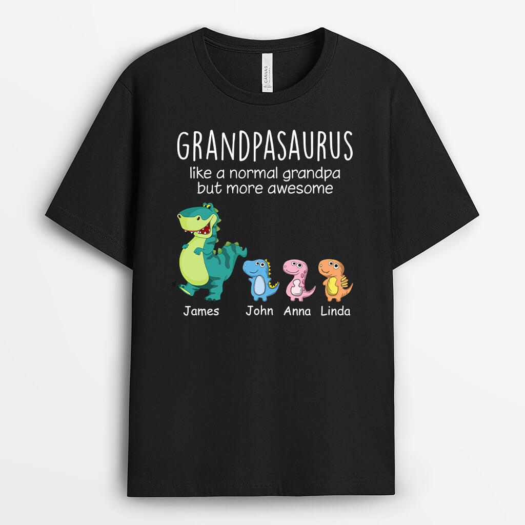 Personalized Daddy/Grandadsaurus Like Normal But More Awesome T-shirt 0009A0A5B