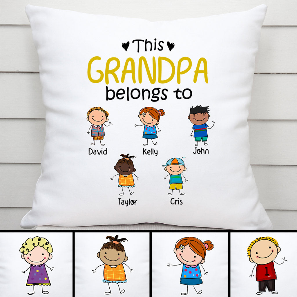 Personalized This Grandpa Belongs To Pillow Gift Gift