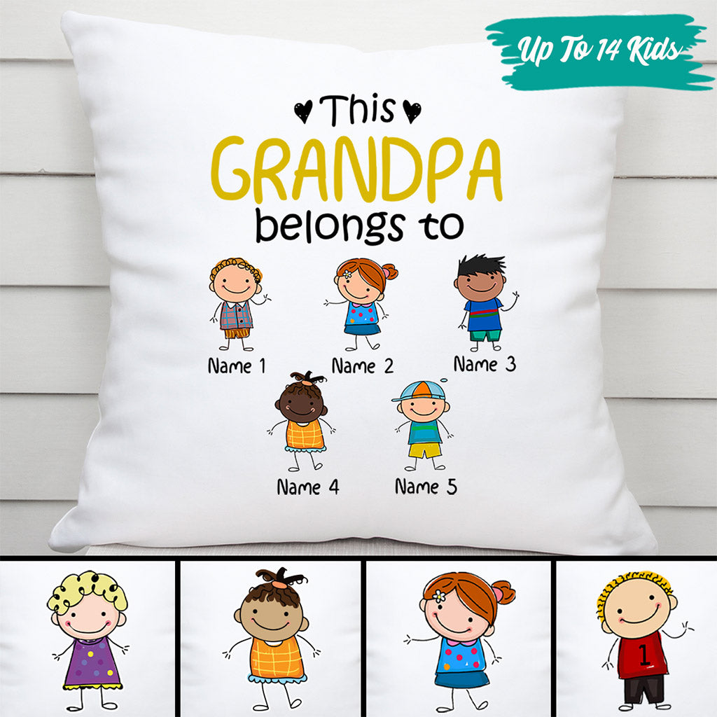 Personalized This Grandpa Belongs To Pillow Gift Gift