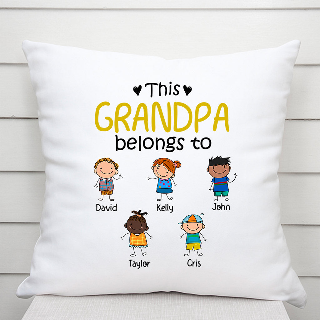 Personalized This Grandpa Belongs To Pillow Gift Gift