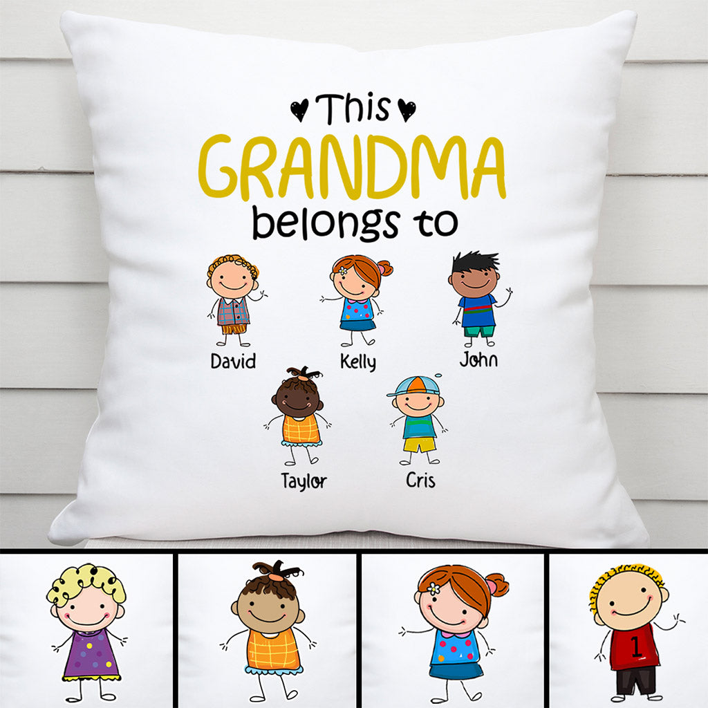 Personalized This Grandma Belongs To Pillow Gift