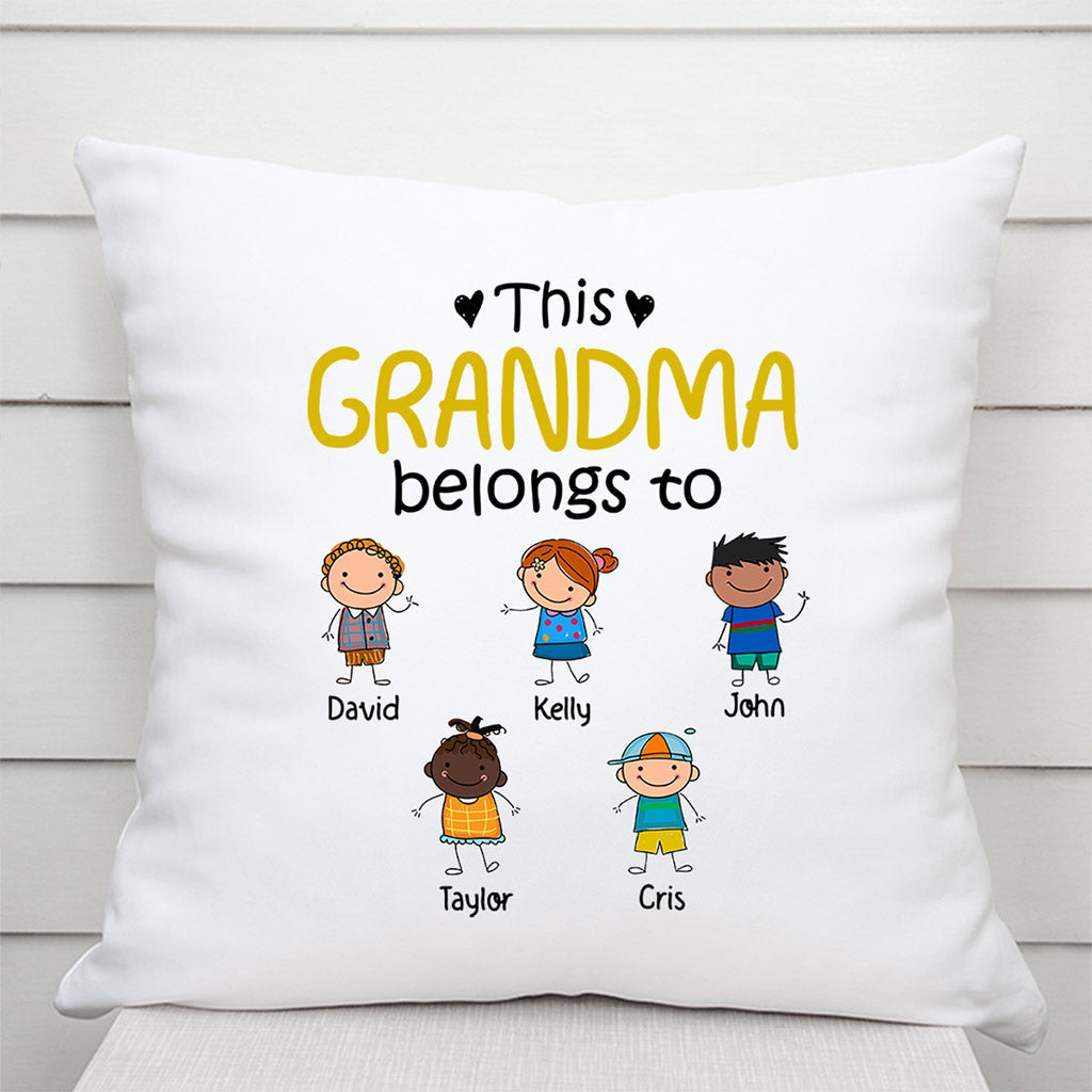 Personalized This Grandma Belongs To Pillow Gift