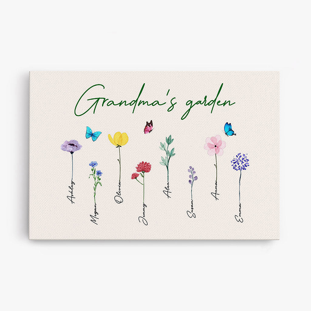 Personalized Grandmas Garden Canvas Gift