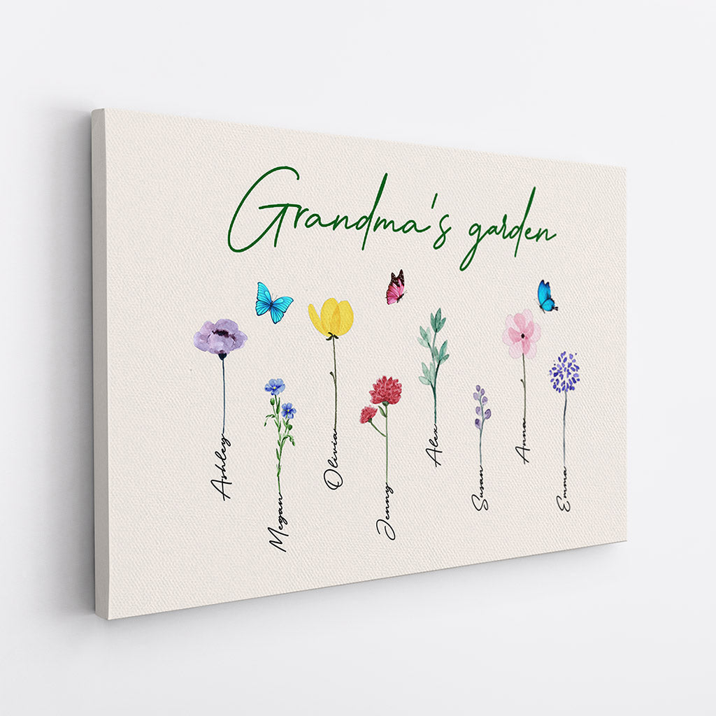 Personalized Grandmas Garden Canvas Gift