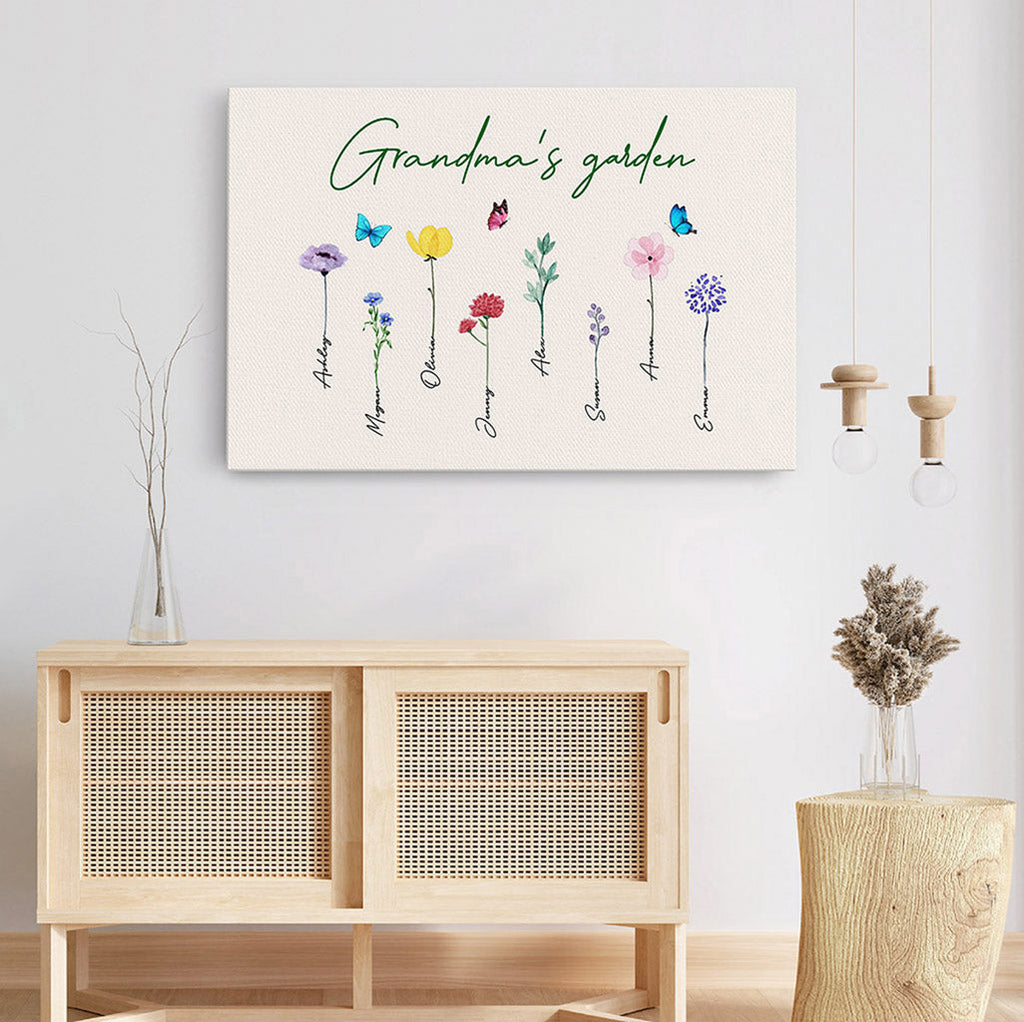 Personalized Grandmas Garden Canvas Gift