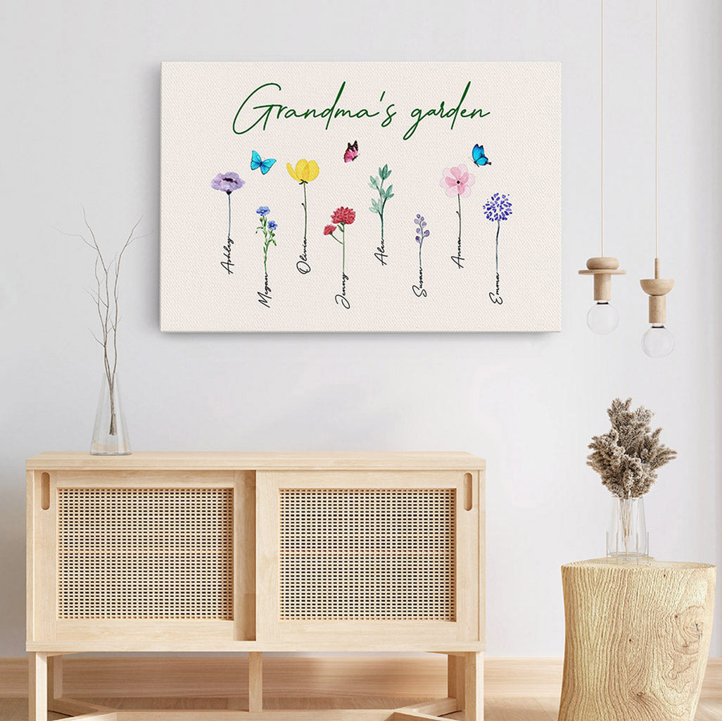 Personalized Grandmas Garden Canvas Gift