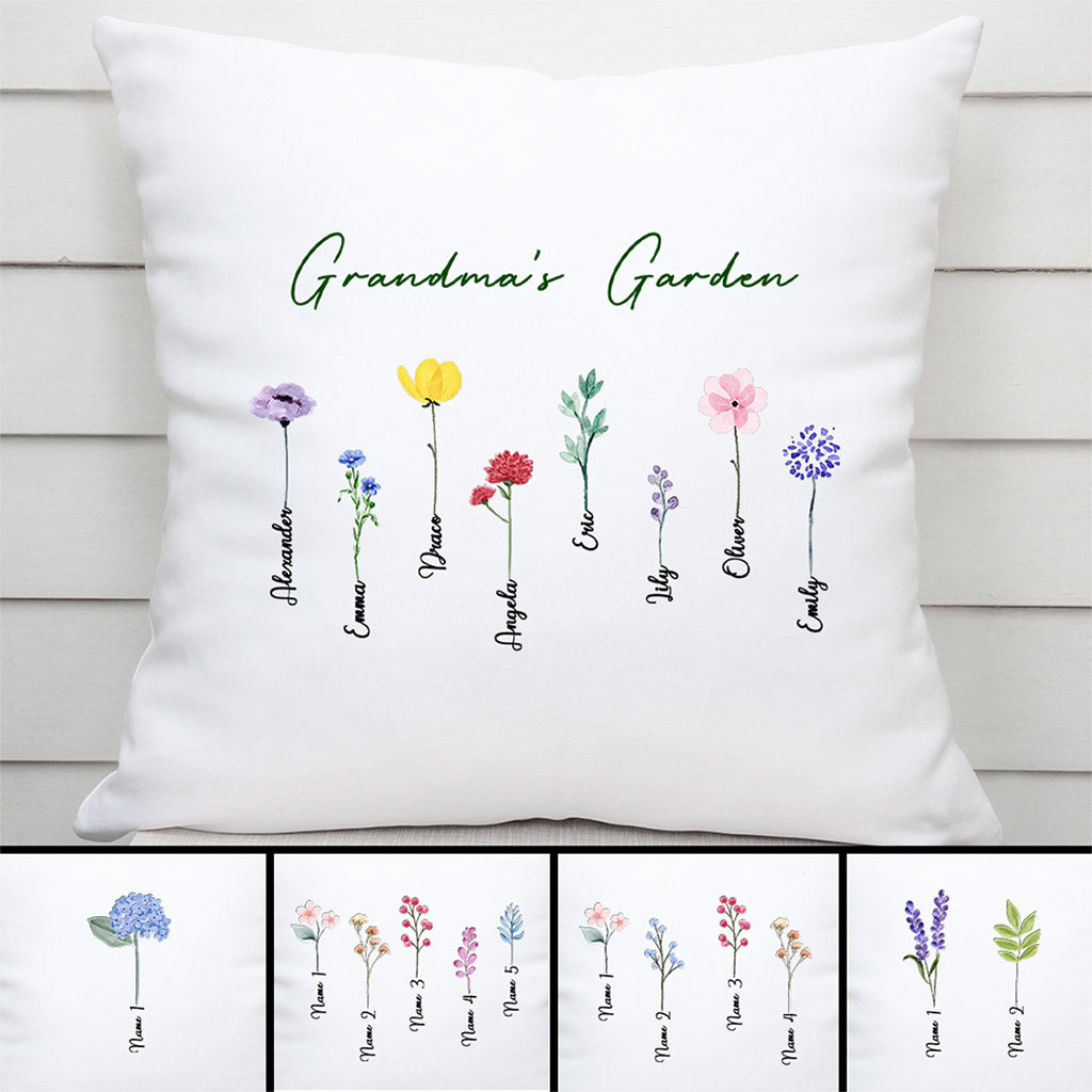 Personalized Grandma S Garden Pillow Gift Gift for Mom