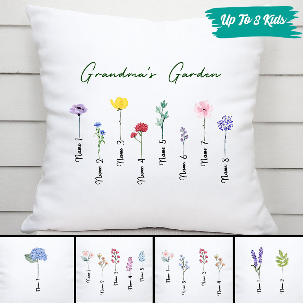 Personalized Grandma S Garden Pillow Gift Gift for Mom