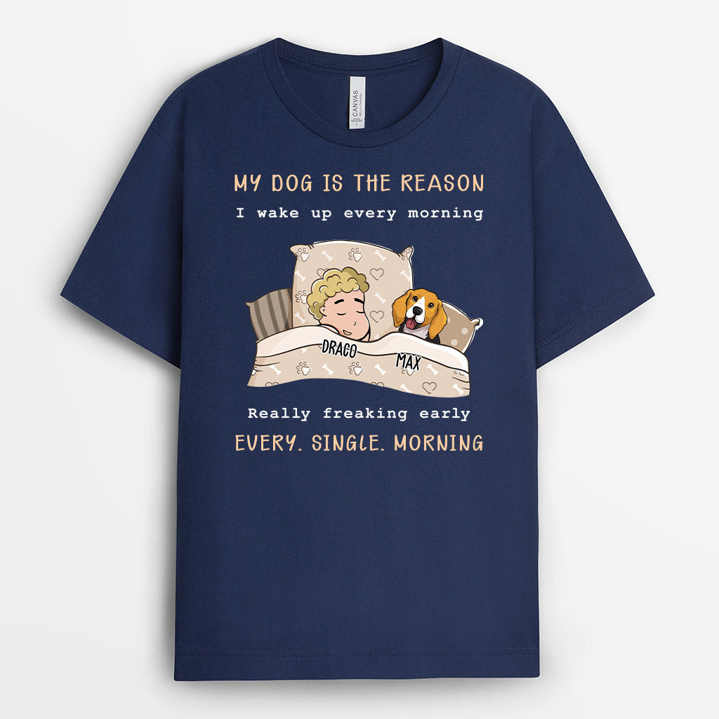 My Dog Is The Reason I Wake Up - Personalized Sleepshirts with Dogs