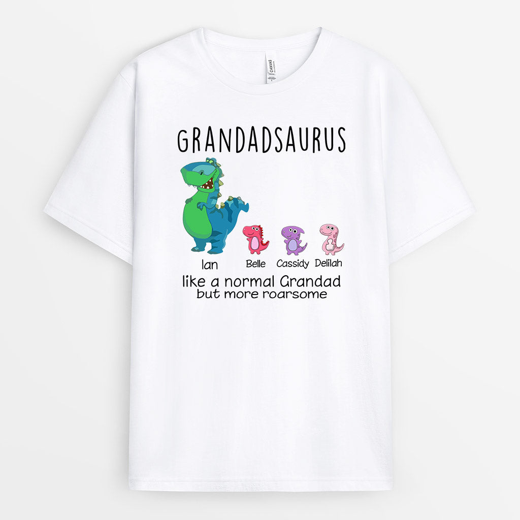 Personalized Grandpasaurus Like A Normal Grandpa Shirt Gift