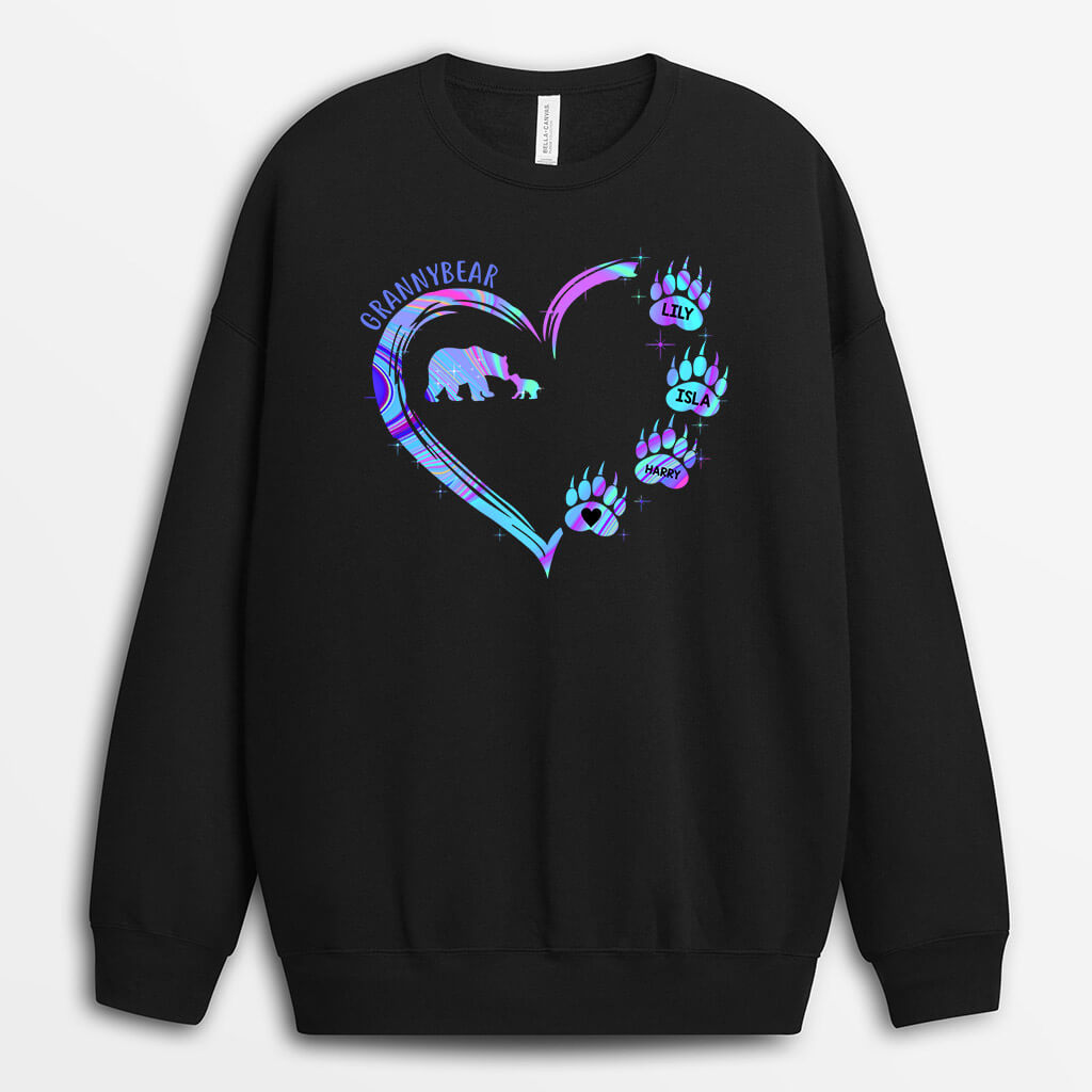 Personalized Heartfelt Grandma Bear Mama Bear Sweatshirt