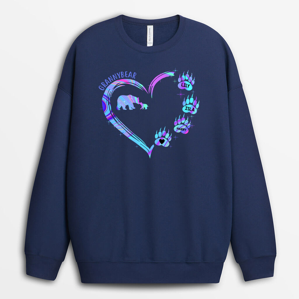 Personalized Heartfelt Grandma Bear Mama Bear Sweatshirt