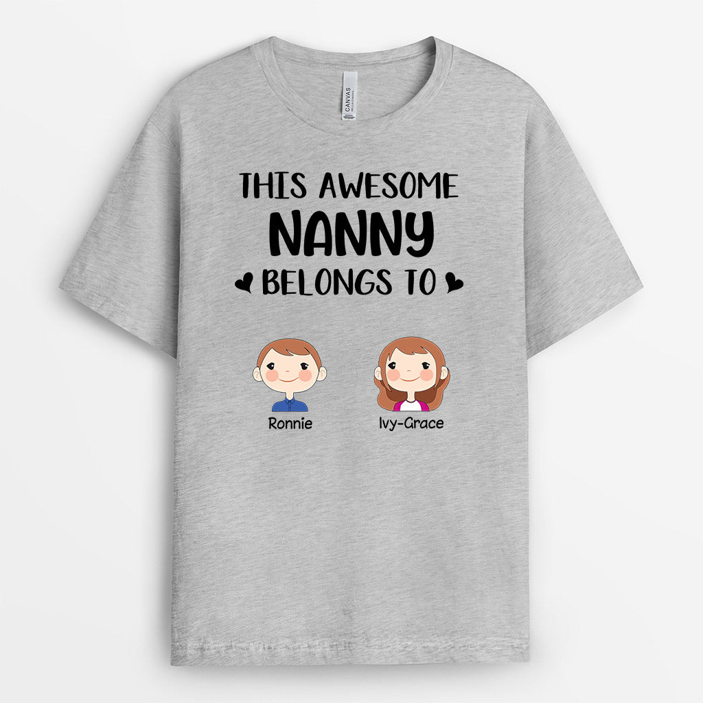 Personalized This Awesome Grandma Belongs To Shirt Gift