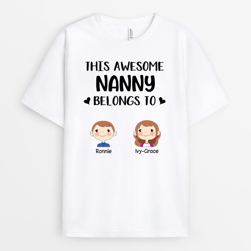 Personalized This Awesome Grandma Belongs To Shirt Gift