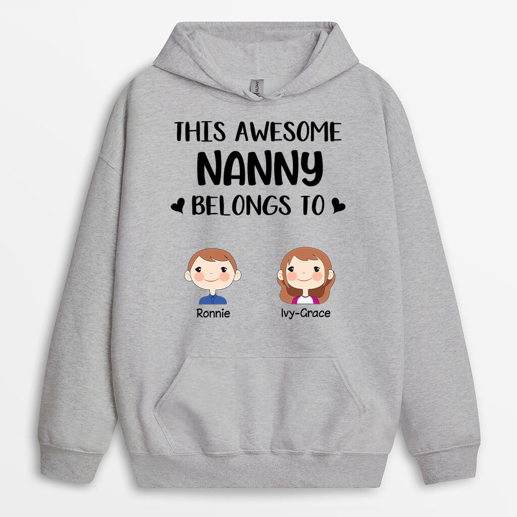 Personalized This Awesome Grandma Belongs To Hoodie