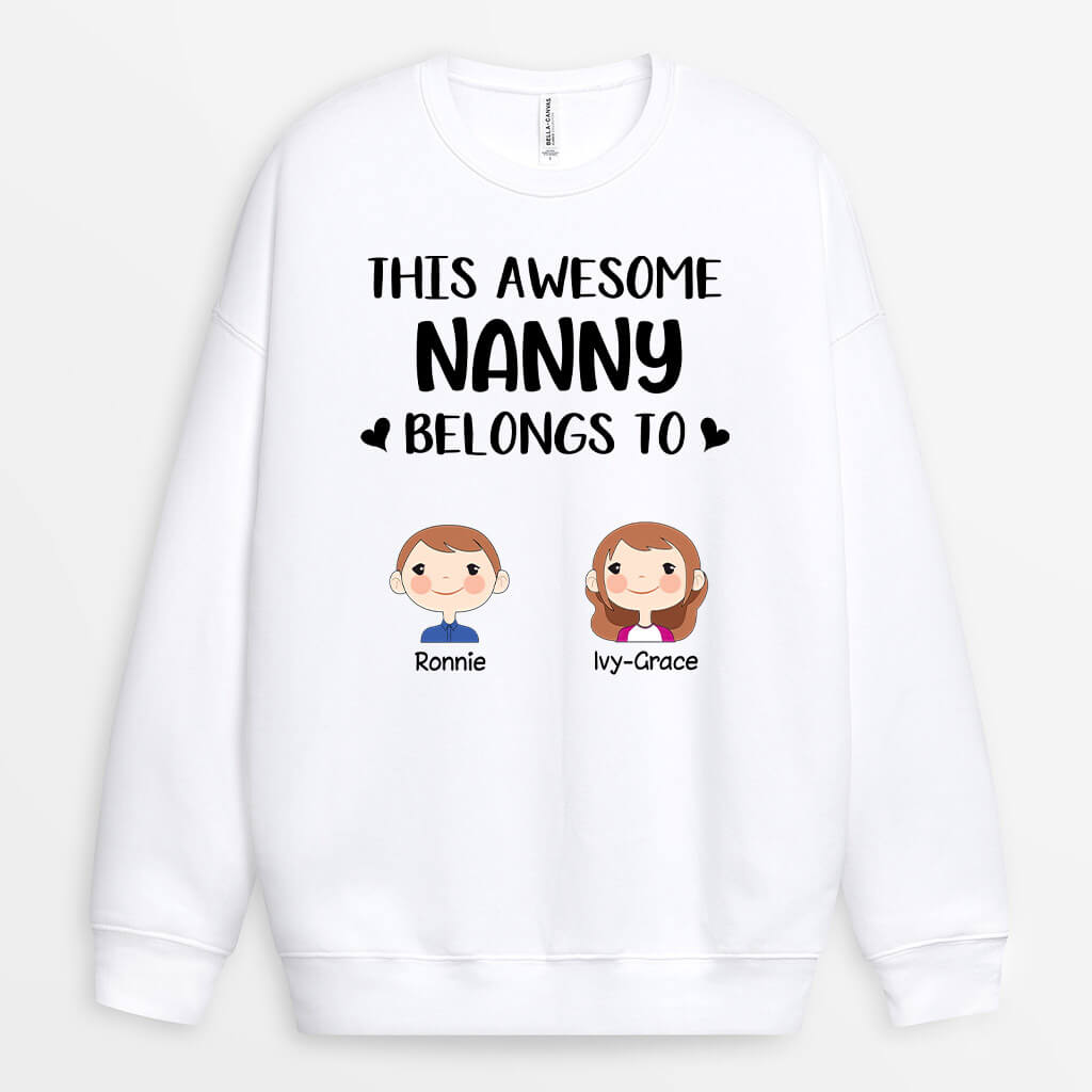 Personalized This Lovely And Awesome Grandma Belongs To Sweatshirt