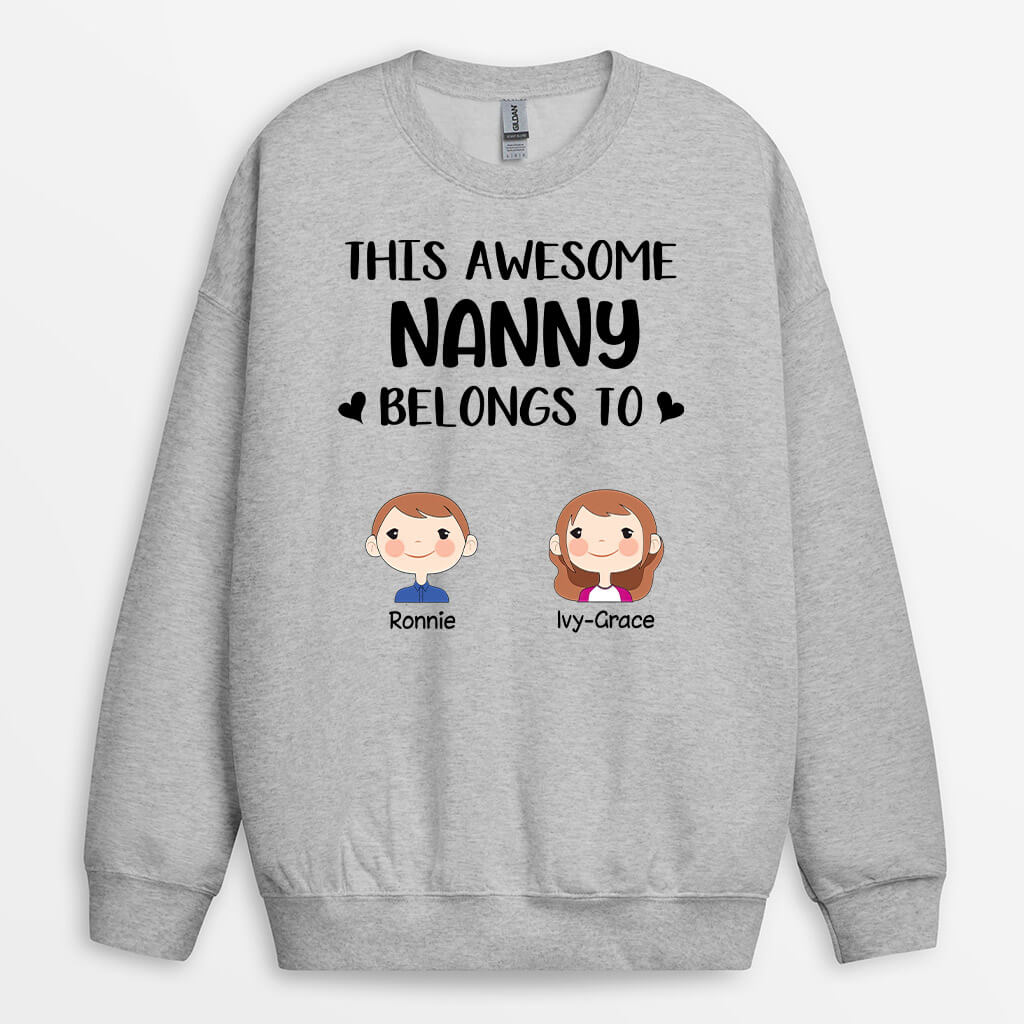 Personalized This Lovely And Awesome Grandma Belongs To Sweatshirt