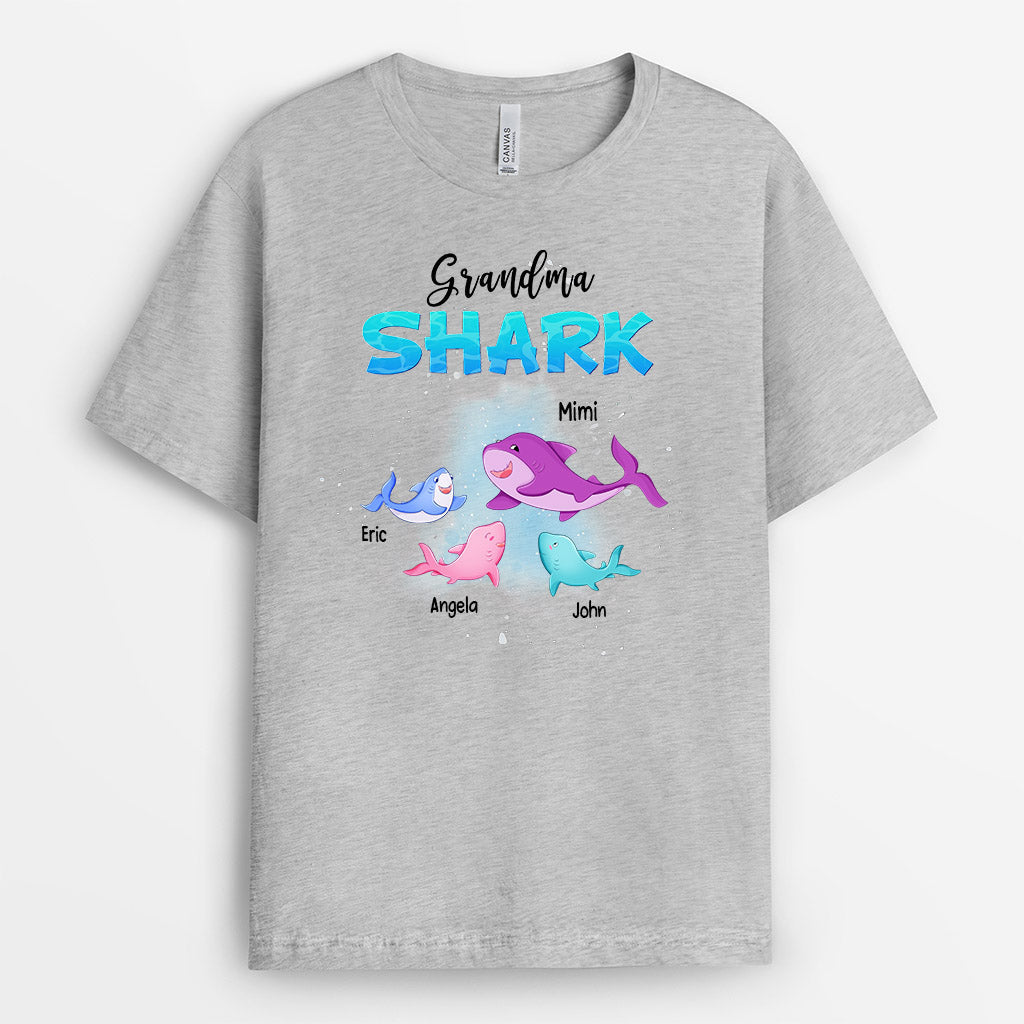 Personalized Grandma Shark Shirt Gift