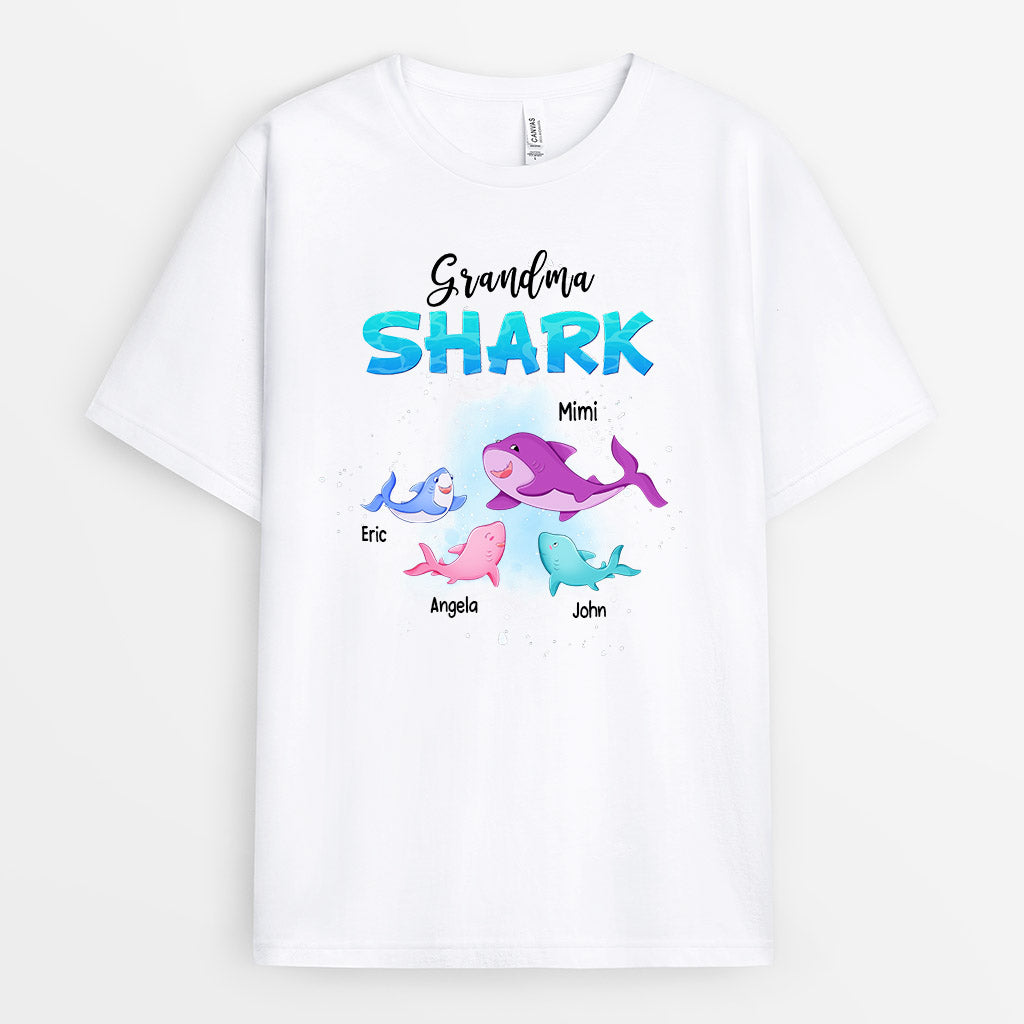 Personalized Grandma Shark Shirt Gift