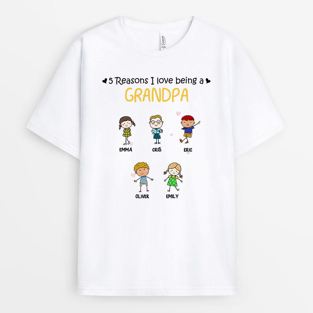 Personalized Reasons Love Being Grandpa Shirt Gift