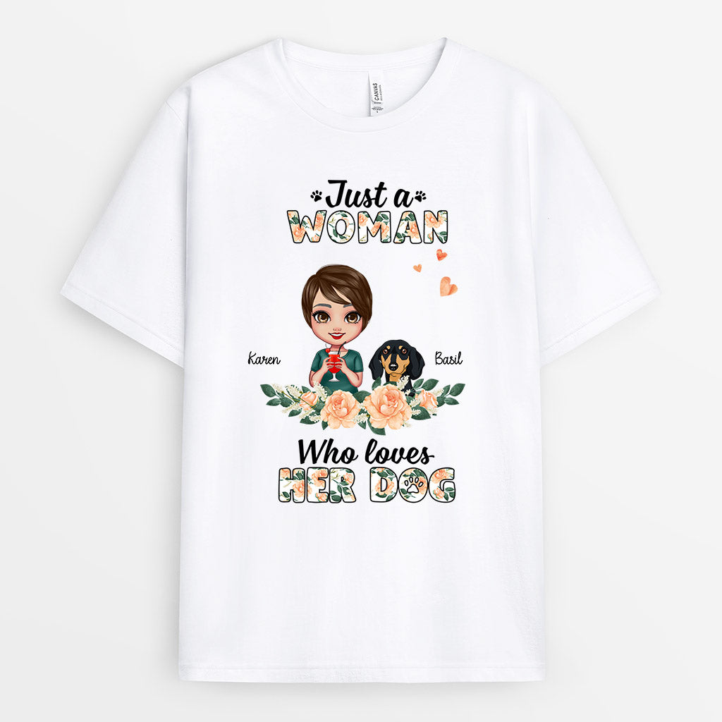 A Woman Who Loves Her Dog - Custom Dog Shirts for Humans
