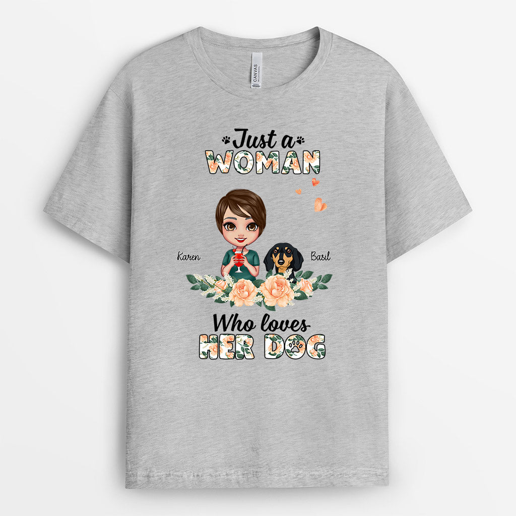 A Woman Who Loves Her Dog - Custom Dog Shirts for Humans