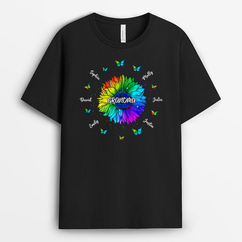 Personalized Sunflower Grandma Shirt Gift