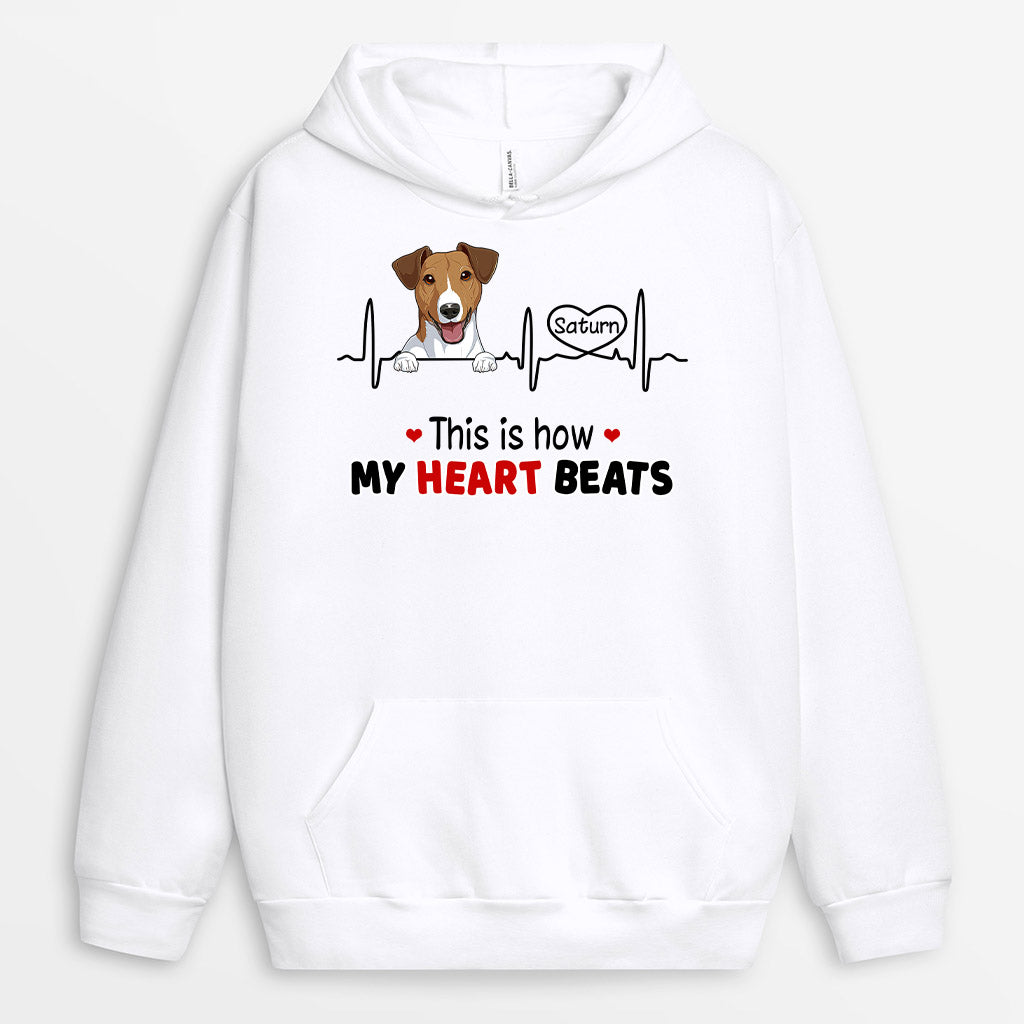 This Is How My Heart Beats Hoodie - Customized Dog Gifts For Owners