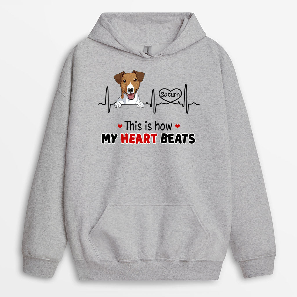 This Is How My Heart Beats Hoodie - Customized Dog Gifts For Owners