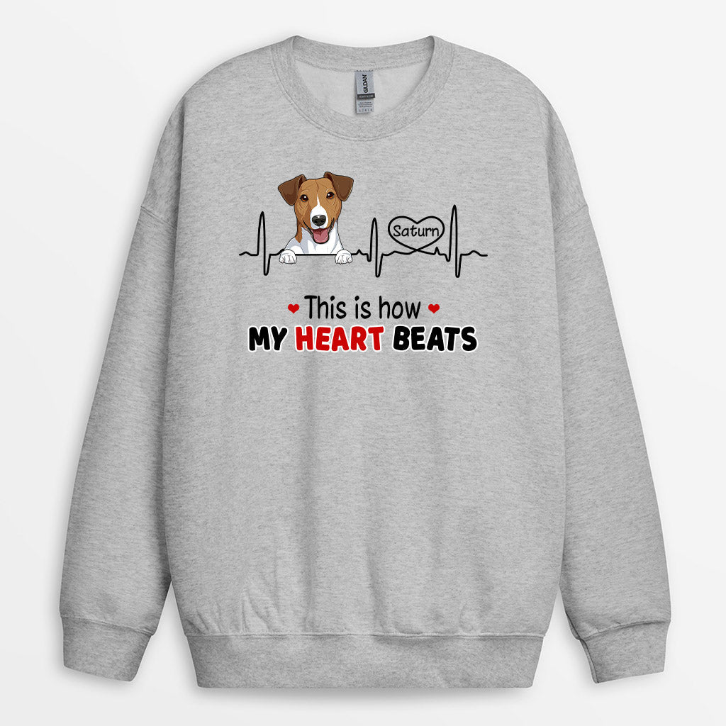 This Is How My Heart Beats Sweatshirt - Personalized Dog Gifts For Humans