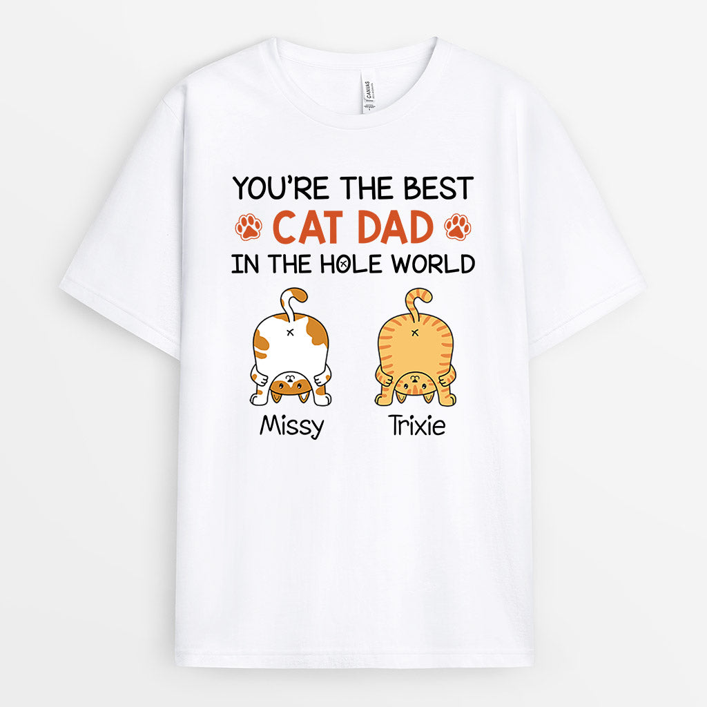 Personalized You're The Best Cat Dad In The Hole World T-Shirt
