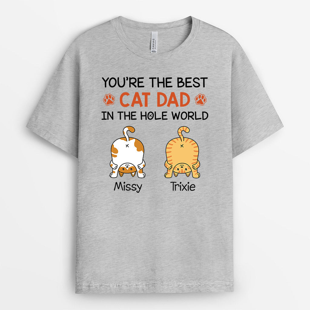 Personalized You're The Best Cat Dad In The Hole World T-Shirt
