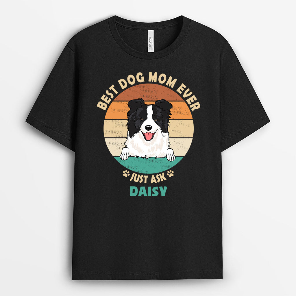 Best Dog Mom Ever Just Ask - Personalized Dog T Shirts for Humans