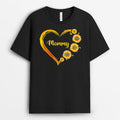 Personalized Sunflowers Heart Mom Grandma Shirt Gift
