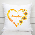 Sunflowers Heart Mom Grandma - Personalized Pillow for Mom and Grandma