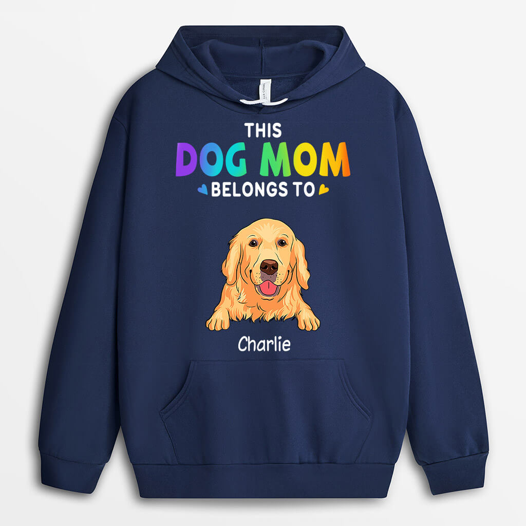 This Dog Mom Belongs To Hoodie - Custom Dog Lover Gifts for Female