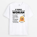 Five Things About This Woman - Personalized T-Shirt for Dog Lovers