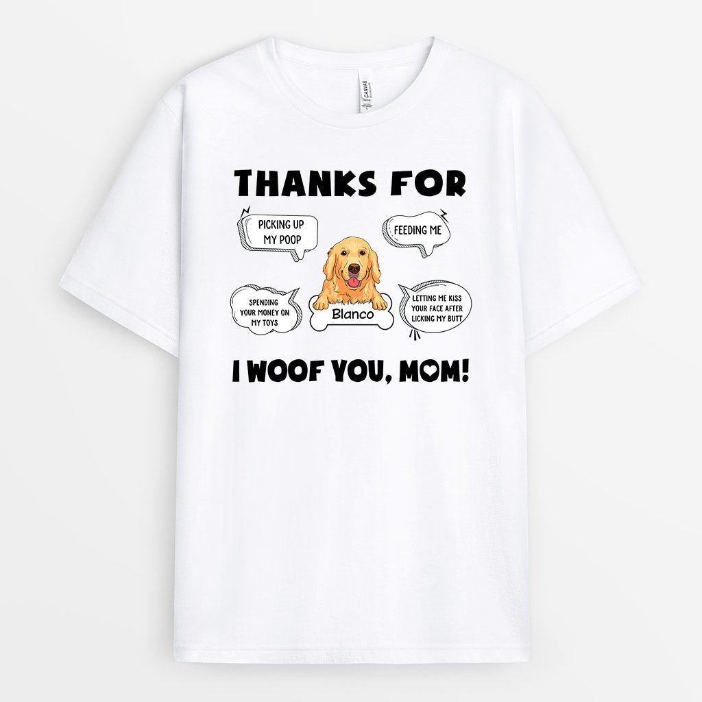 I Woof You Mom - Personalized Dog Face Tee Shirts