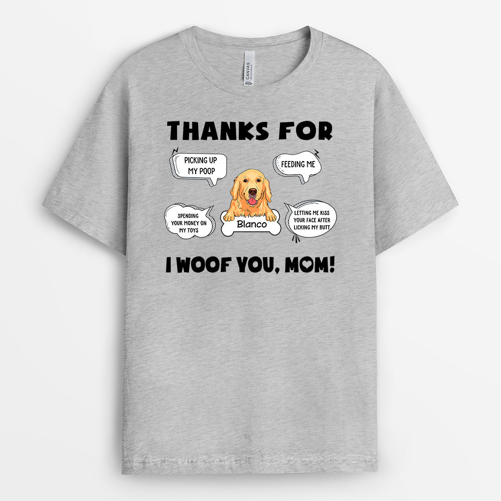 I Woof You Mom - Personalized Dog Face Tee Shirts
