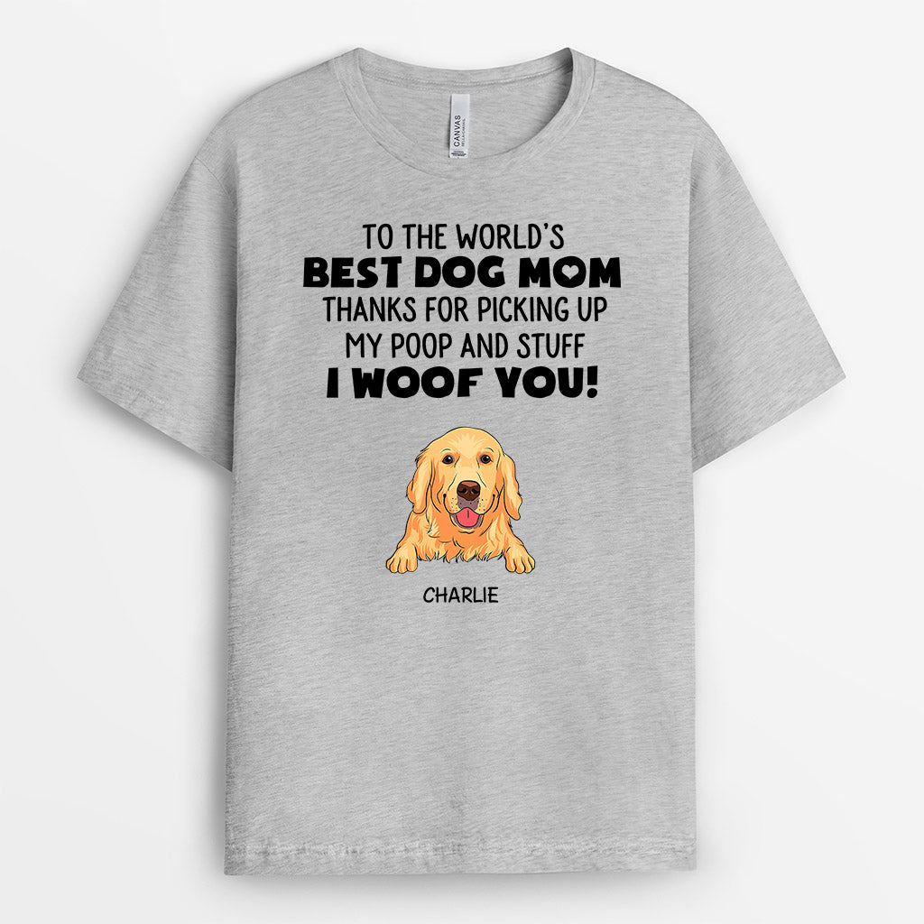 The World Best Dog Mom - Personalized Shirt With Dog Face