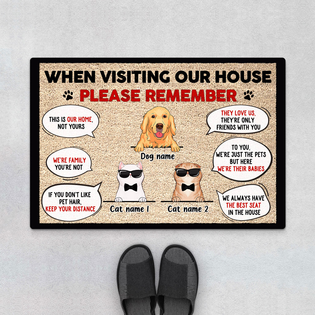 When Visiting My House Please Remember Doormat - Personalized Pet Gifts For Owners