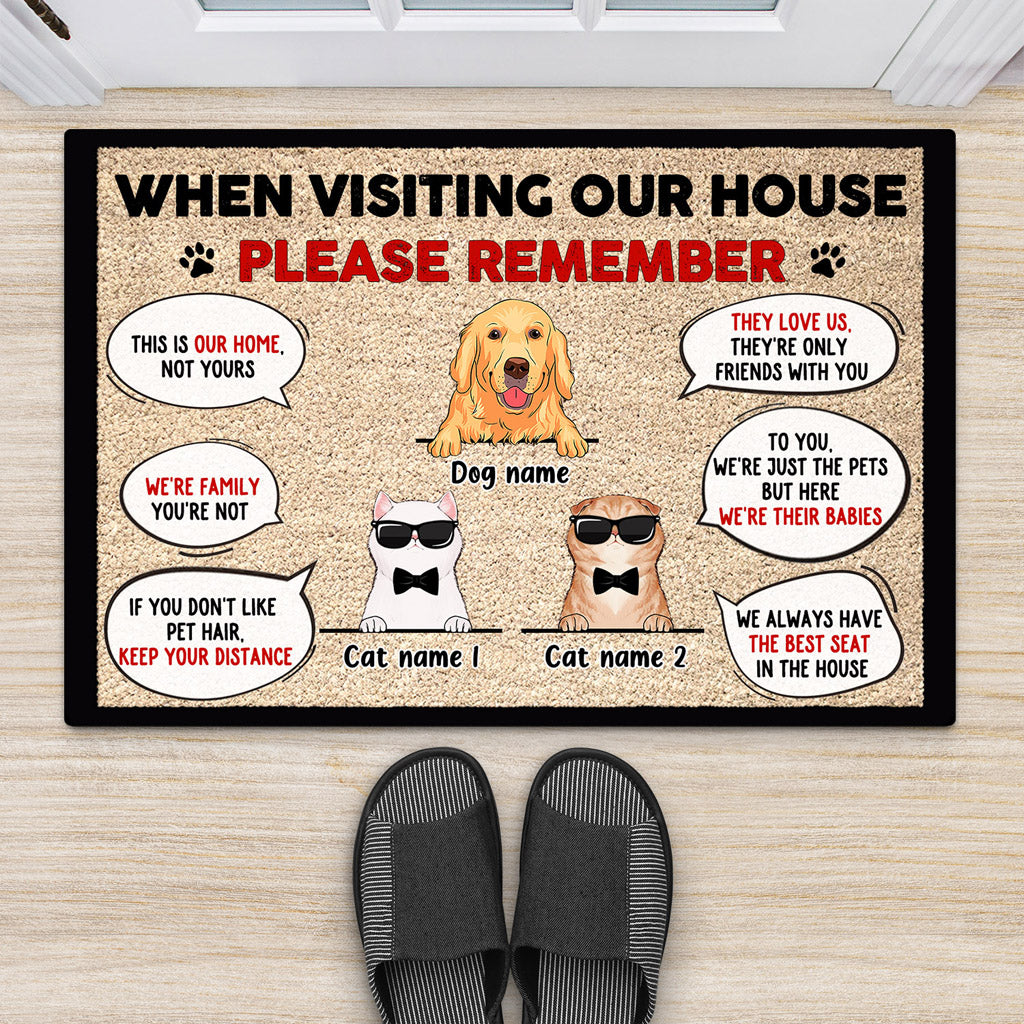When Visiting My House Please Remember Doormat - Personalized Pet Gifts For Owners