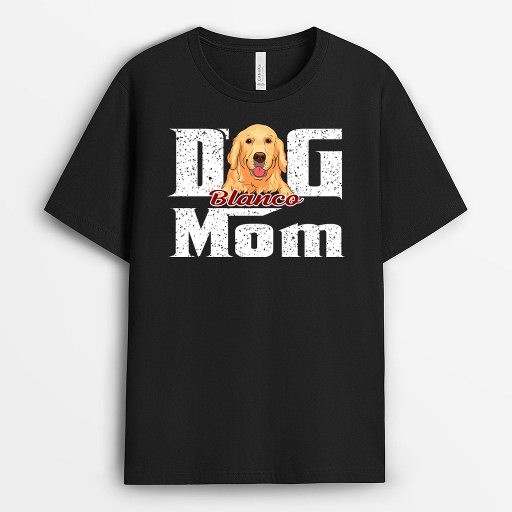 Dog Mom - Personalized Dog Face Shirt with Names