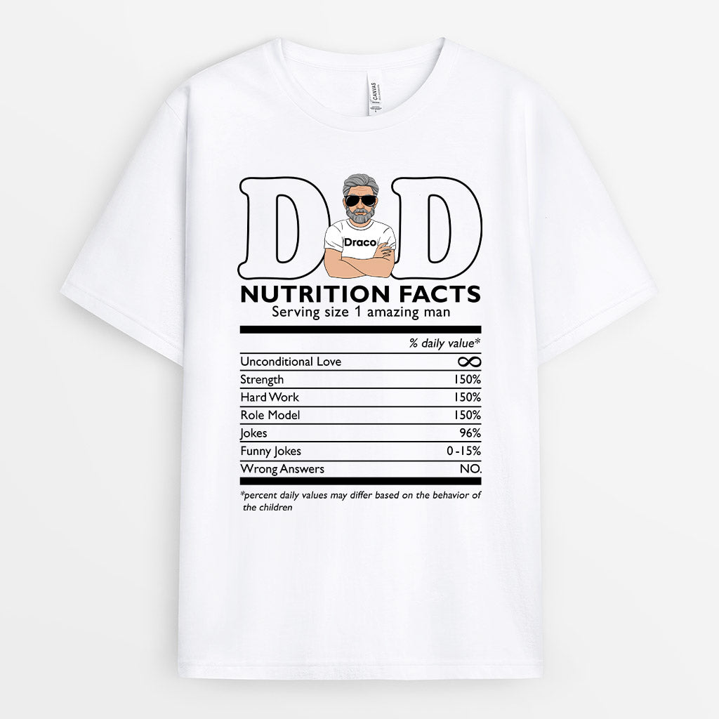 Personalized Dad Nutritional Facts T-shirts