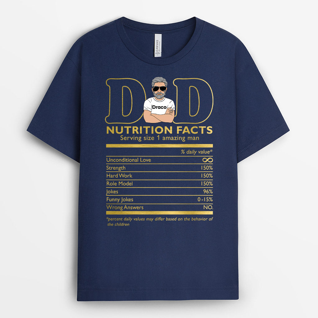 Personalized Dad Nutritional Facts Shirt Gift