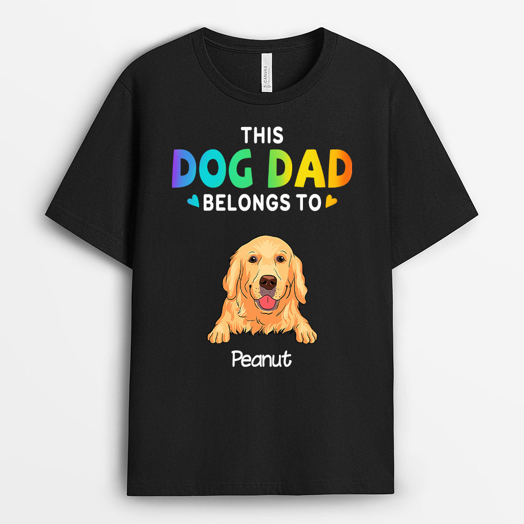 This Dog Dad Belongs To - Custom Dog Face Shirt