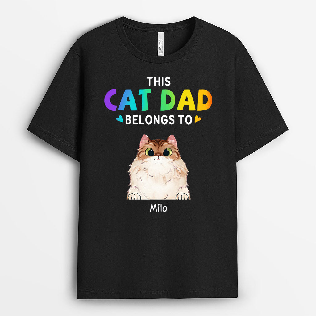This Cat Dad Belongs To Shirt - Personalized Cat Dad Gifts
