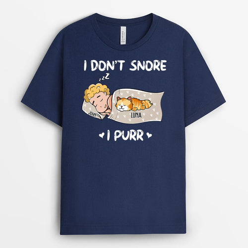 I Dont Snore I Purr Shirt - Personalized Tees With Cats