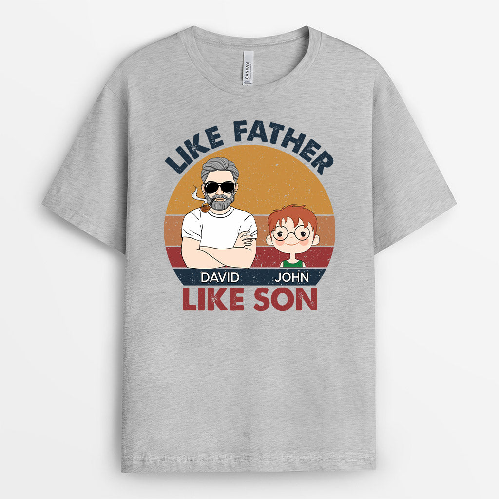 Personalized Like Father Like Son T Shirt Gift