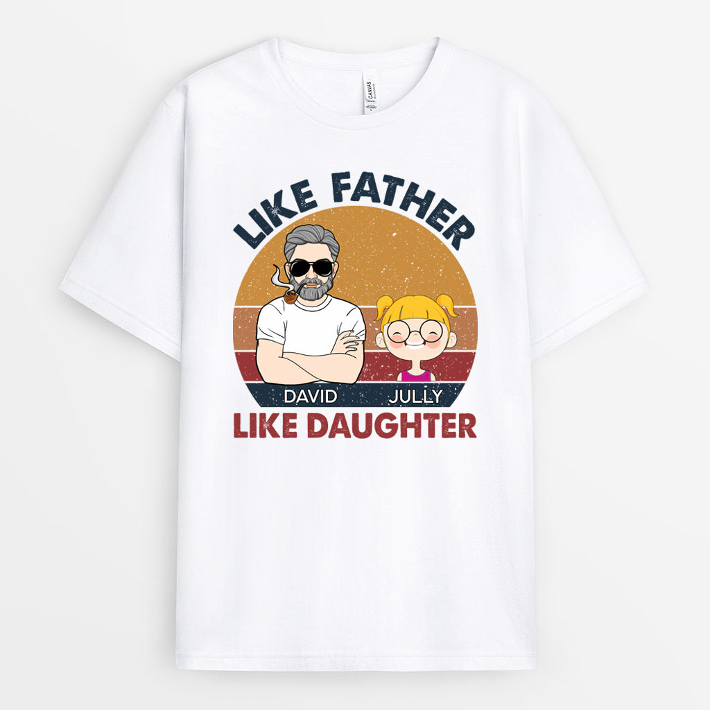 Personalized Like Father Like Son T Shirt Gift